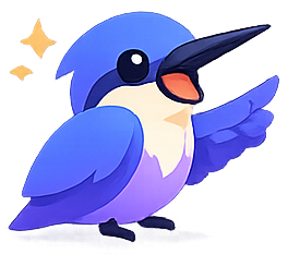 Fluvy-Maskottchen — der Eisvogel